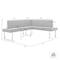 Armen Living Amanda Contemporary Nook Corner Dining Bench in White Faux Leather and Chrome Finish LCAMCOWHSF - alternate 2
